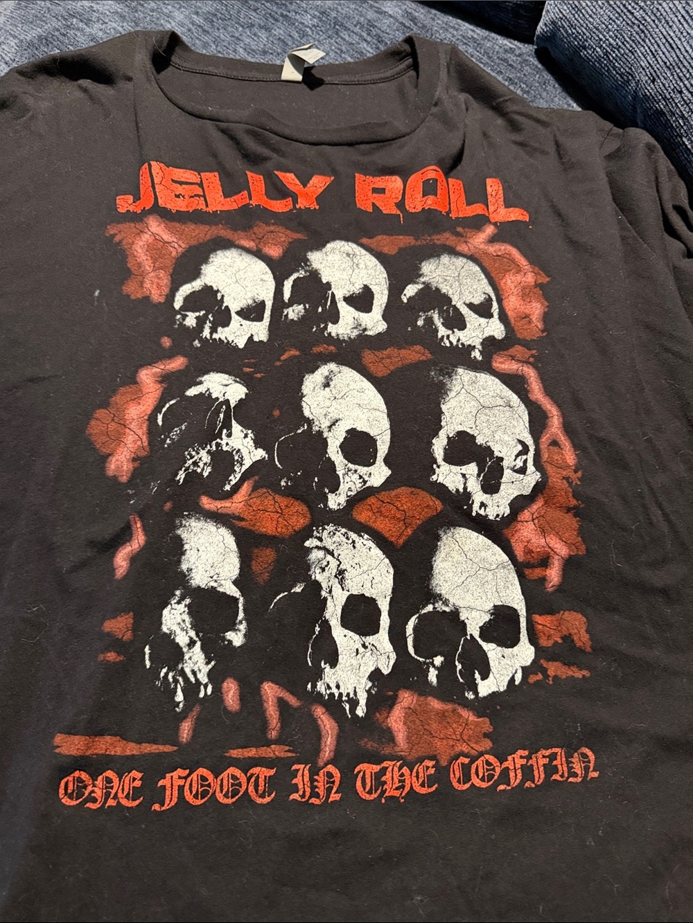 Jelly Roll Black Short Sleeve Graphic Tee with Skull Design